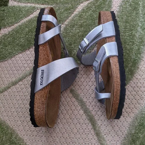 Birkenstock Mayari Sandals, Silver, size EU 37 (US 6.5/7) NEW - Picture 4 of 7